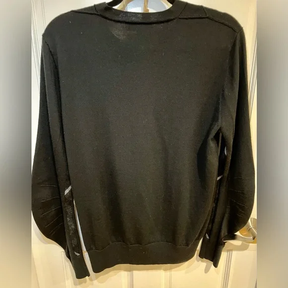Men’s Black Burberry London England Sweater with detailed sleeve Size Large - Picture 5 of 8